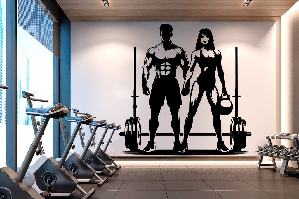 Couple Gym Wall Decal Fitness Wall Art Decor Crossfit Wall Decal Crossfit Gift Home Gym Wall Sticker Motivational Wall Decal 236RS