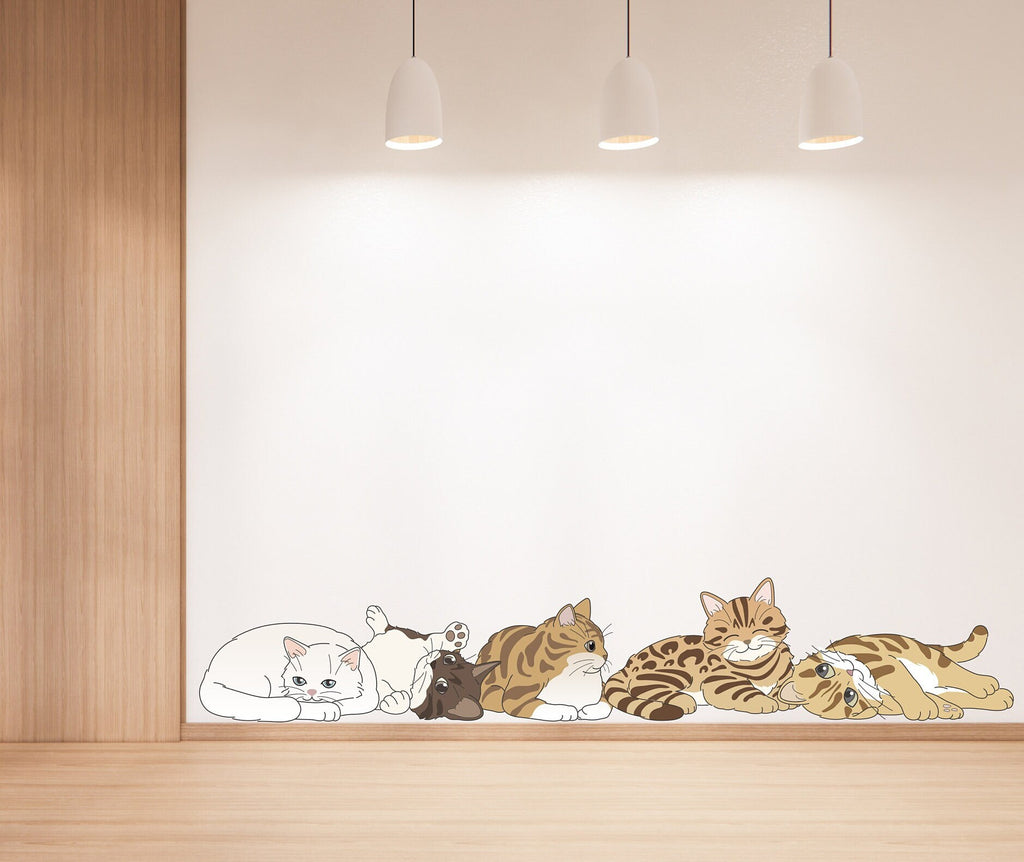 Cat wall decals, Grooming wall decor, Veterinary decals, Pet lover gift, Pet shop cat house wall vinyl decal, Pet wall vinyl decal 344LU