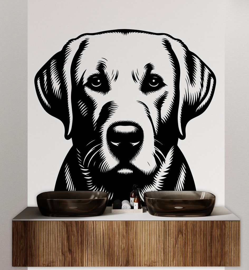 Labrador Retriever Dog wall decal Dog decor Dog kids Dog wall art Decal Dog Lover Animals Dog Wall Bathroom Wall Decals Stickers Vinyl 049DE
