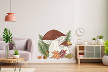 Load image into Gallery viewer, Woodland Mushroom Wall Decals, Woodland Nursery Decor, Kids Room Wall Art, Forest Wall Decor, Big Mushroom Decal, Wall Decal for Kids 345LU