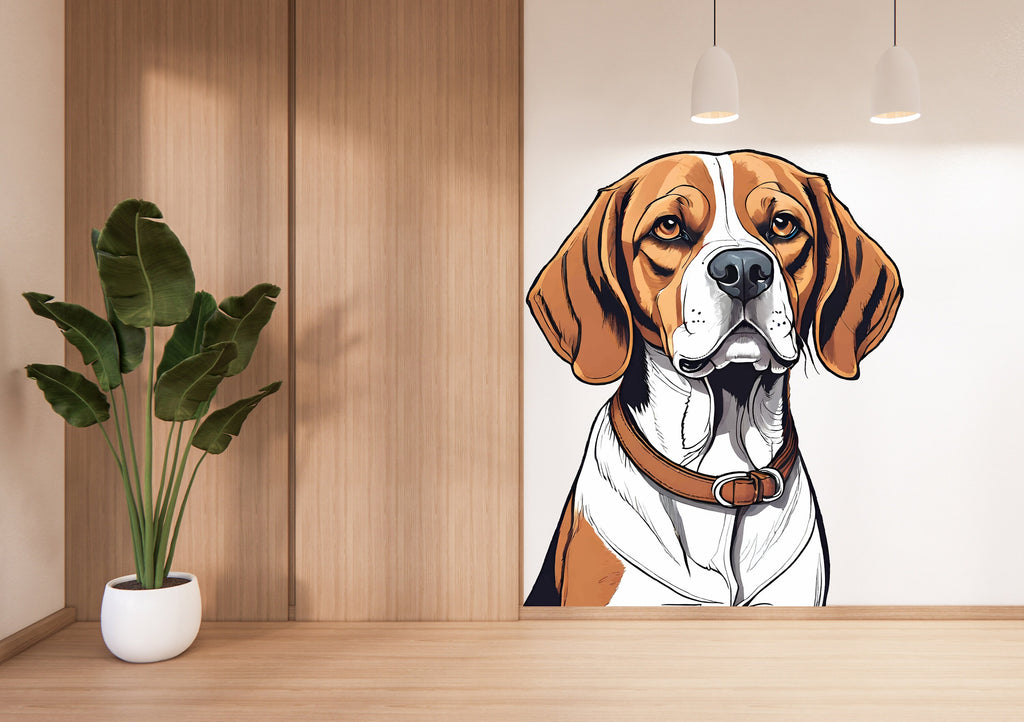 Dog wall decal, Beagle, Dog decor Dog wall art Decal Dog Lover Animals anime decal Dog Bathroom Wall Decals Stickers Vinyl 347LU