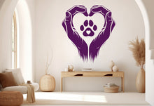 Load image into Gallery viewer, Hand and paw Love wall decal Dad Dog decor Dog wall art Decal Dog Lover Animals wall decal Dog Wall Bathroom Decals Stickers Vinyl 237RS