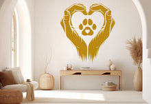 Load image into Gallery viewer, Hand and paw Love wall decal Dad Dog decor Dog wall art Decal Dog Lover Animals wall decal Dog Wall Bathroom Decals Stickers Vinyl 237RS