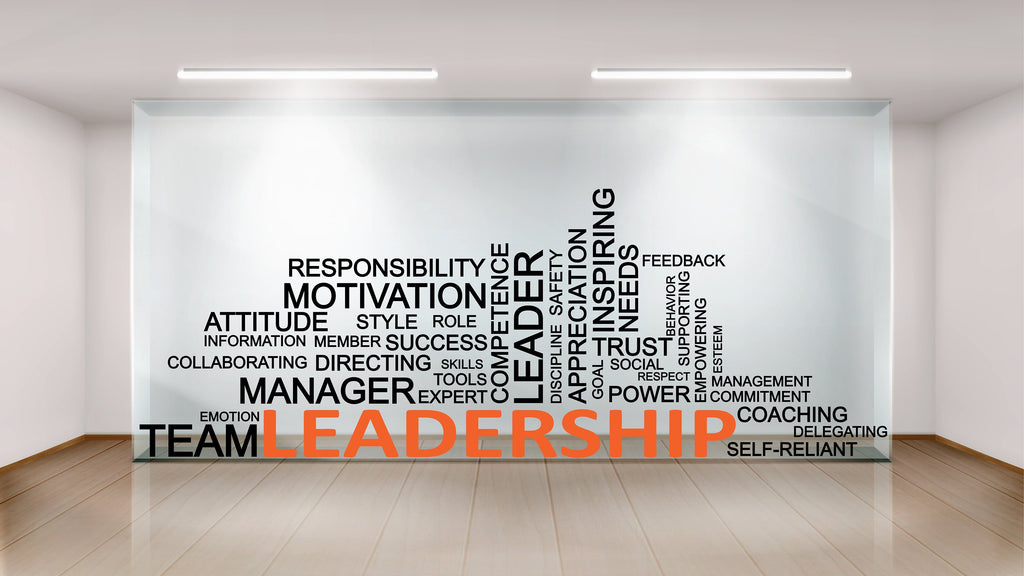Leadership word cloud wall decor, Leadership Sign Vinyl Wall Decal, Coaching Leader Office Idea Window Business Decor Sticker Mural 316LU