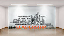 Load image into Gallery viewer, Leadership word cloud wall decor, Leadership Sign Vinyl Wall Decal, Coaching Leader Office Idea Window Business Decor Sticker Mural 316LU