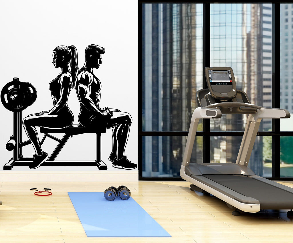 Couple Gym Wall Decal Fitness Wall Art Decor Crossfit Wall Decal Crossfit Gift Home Gym Wall Sticker Motivational Wall Decal 238RS