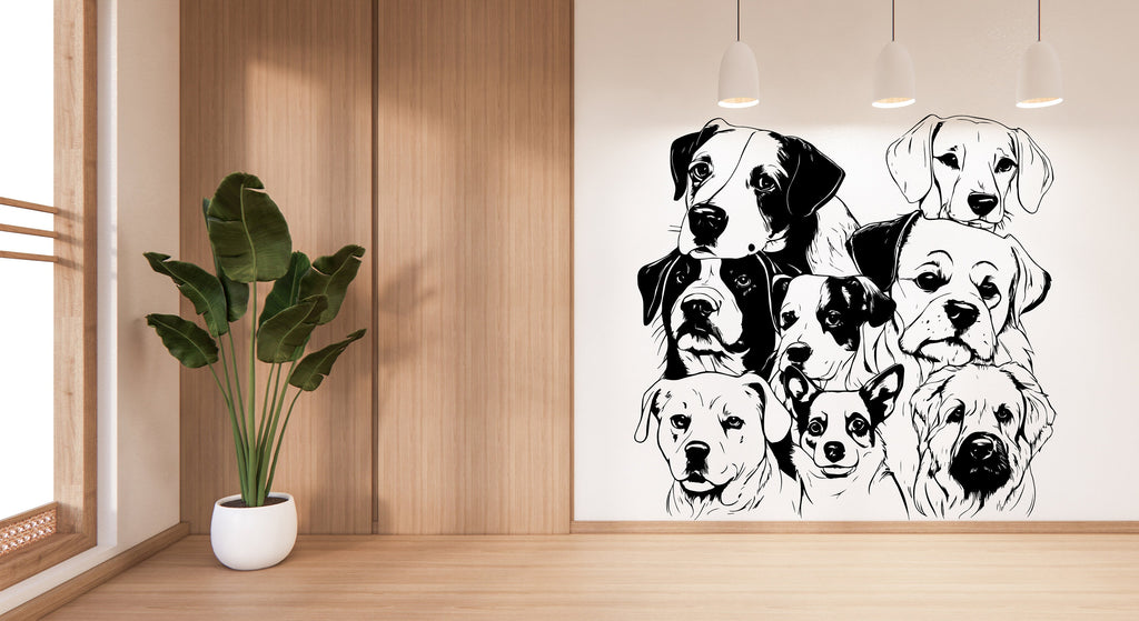 Dog wall decals, Grooming wall decor, Living Room Dog Decor, Pet lover gift, Pet shop dog house wall vinyl decal, Pet wall vinyl decal 352LU