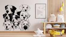 Load image into Gallery viewer, Dog wall decals, Grooming wall decor, Living Room Dog Decor, Pet lover gift, Pet shop dog house wall vinyl decal, Pet wall vinyl decal 352LU