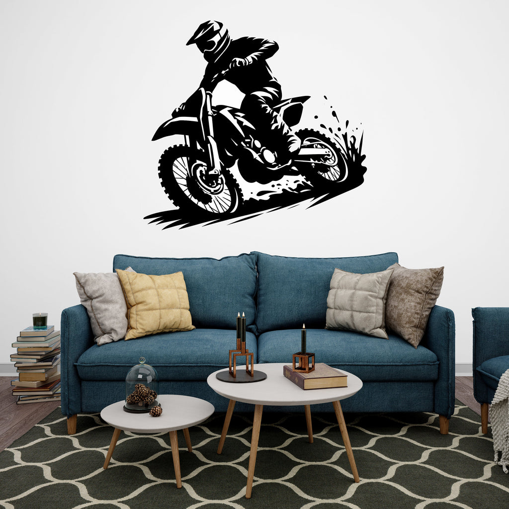 Motocross Wall Decal, Motocross Decor, Boy Motocross Wall Art, Motocross Decor, Motorcross Wall Sticker, Motocross Wall Vinyl 241RS