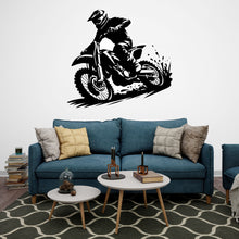 Load image into Gallery viewer, Motocross Wall Decal, Motocross Decor, Boy Motocross Wall Art, Motocross Decor, Motorcross Wall Sticker, Motocross Wall Vinyl 241RS