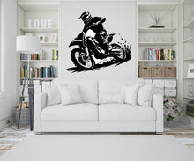 Load image into Gallery viewer, Motocross Wall Decal, Motocross Decor, Boy Motocross Wall Art, Motocross Decor, Motorcross Wall Sticker, Motocross Wall Vinyl 241RS