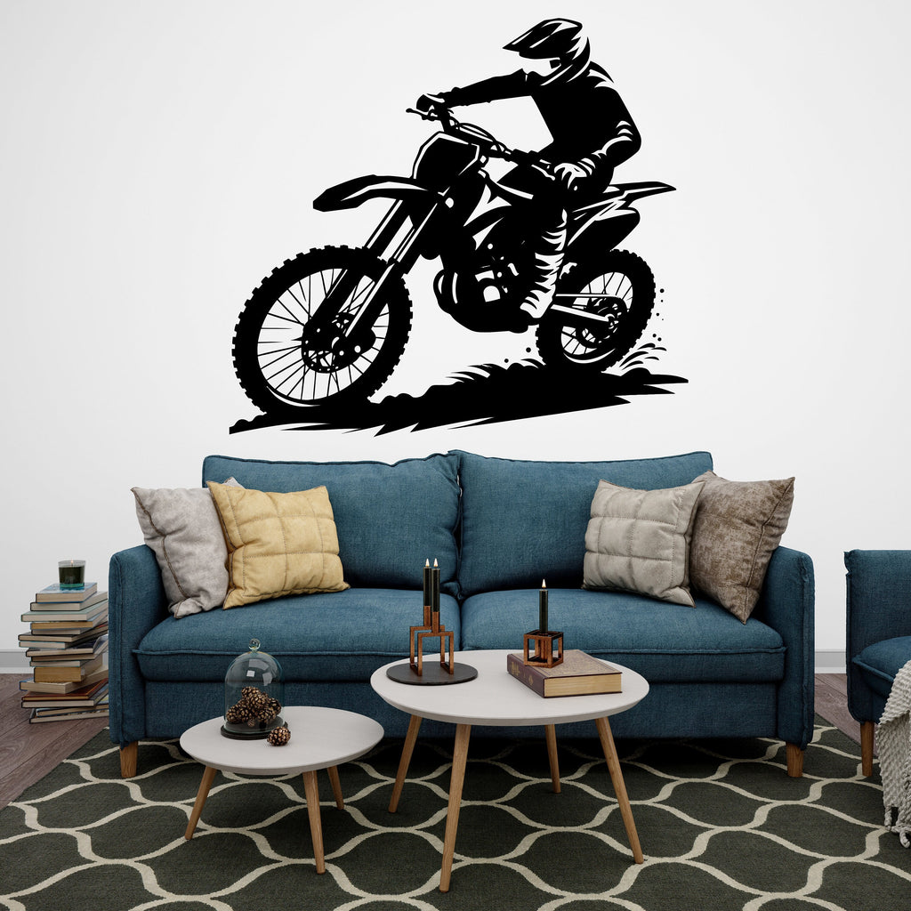 Motocross Wall Decal, Motocross Decor, Boy Motocross Wall Art, Motocross Decor, Motorcross Wall Sticker, Motocross Wall Vinyl 244RS