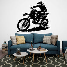 Load image into Gallery viewer, Motocross Wall Decal, Motocross Decor, Boy Motocross Wall Art, Motocross Decor, Motorcross Wall Sticker, Motocross Wall Vinyl 244RS