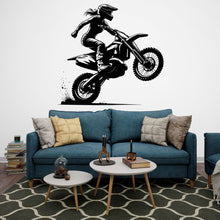 Load image into Gallery viewer, Motocross Wall Decal, Girl Motocross Decor, Girl Motocross Wall Art, Motocross Decor, Motorcross Wall Sticker, Motocross Wall Vinyl 245RS
