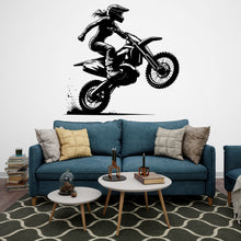 Load image into Gallery viewer, Motocross Wall Decal, Girl Motocross Decor, Girl Motocross Wall Art, Motocross Decor, Motorcross Wall Sticker, Motocross Wall Vinyl 245RS