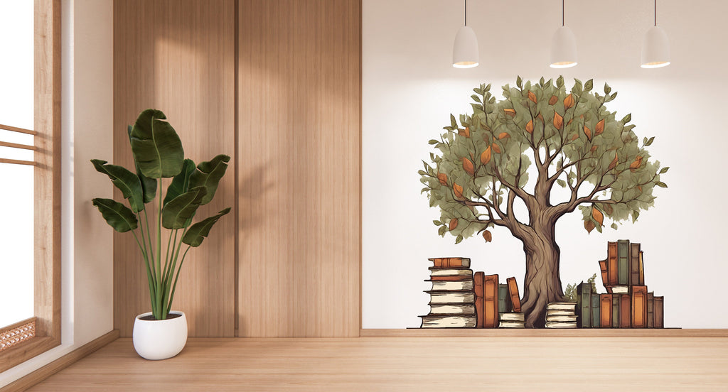 Library Tree Wall Art Decal, Library Wall Decal, Education Decals, Kids Room, Reading room, Nurseries, School, Kids Gifts, Dorm Room 354LU