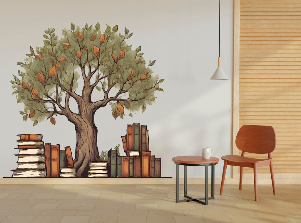 Library Tree Wall Art Decal, Library Wall Decal, Education Decals, Kids Room, Reading room, Nurseries, School, Kids Gifts, Dorm Room 354LU
