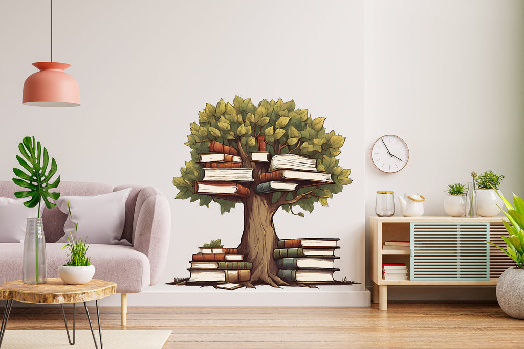 Library Tree Wall Art Decal, Library Wall Decal, Education Decals, Kids Room, Reading room, Nurseries, School, Kids Gifts, Dorm Room 355LU
