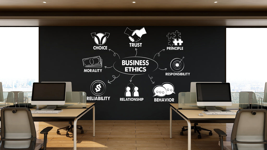 Business Ethics Wall Decal, Business Wall Decal Decoration, Office wall vinyl stickers decals, Motivation Teamwork Success Wall Decals 322LU