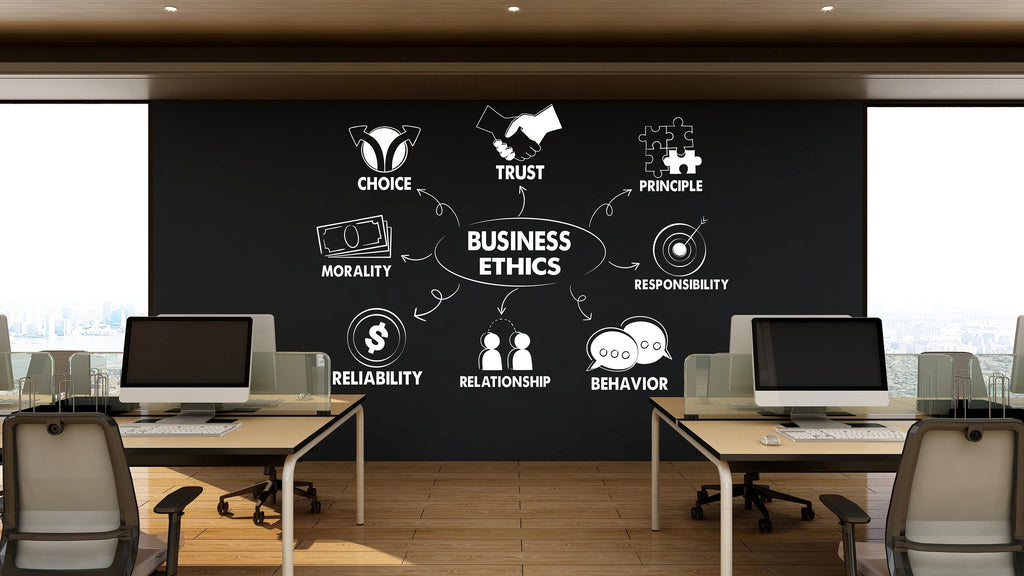 Business Ethics Wall Decal, Business Wall Decal Decoration, Office wall vinyl stickers decals, Motivation Teamwork Success Wall Decals 322LU