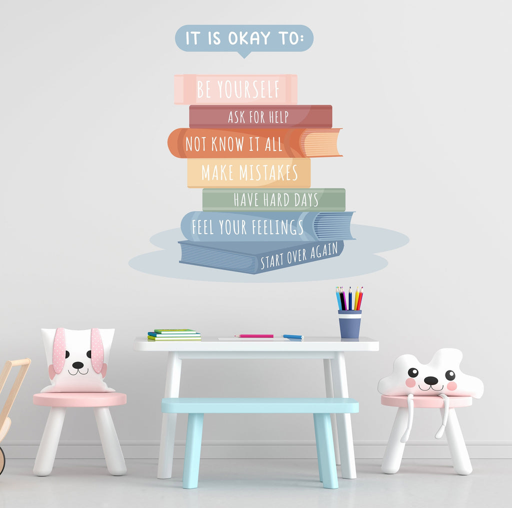 It's Okay to be Wall Decal, Motivational Kids Art, Classroom decor Quotes, Educational Wall Art, Be Yourself, Playroom Wall Art Decor 263RS