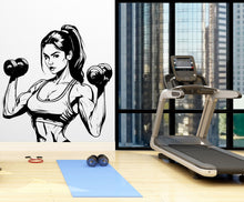 Load image into Gallery viewer, Gym Wall Art Gym Decor Gym Wall Decor, Workout Vinyl Gym Wall Decal, Gym Decal, Fitness Girl, Inspirational Words, Motivational Art 357LU