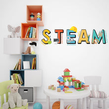 Load image into Gallery viewer, Steam Science Technology Engineering Arts Math Wall Decal, Stem wall decal for school, stem school, steam school wall decor, classroom 358LU
