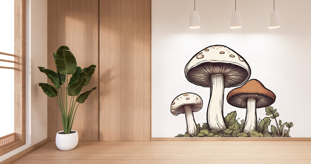 Woodland Mushroom Wall Decals, Woodland Nursery Decor, Kids Room Wall Art, Forest Wall Decor, Big Mushroom Decal, Wall Decal for Kids 362LU
