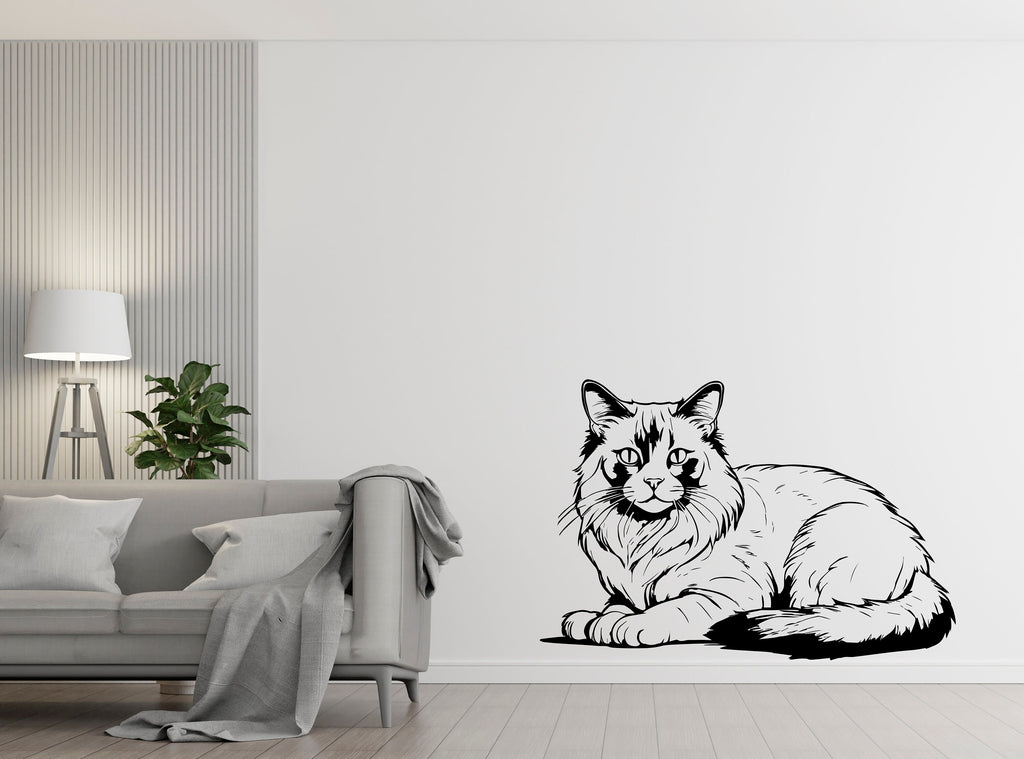 Ragdoll Cat wall art decal Dog decor Cat kids Cat wall art Decal Cat Lover Animals Decal Cat Wall Bathroom Wall Decals Stickers Vinyl 365LU