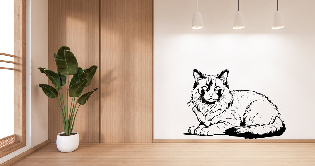 Ragdoll Cat wall art decal Dog decor Cat kids Cat wall art Decal Cat Lover Animals Decal Cat Wall Bathroom Wall Decals Stickers Vinyl 365LU
