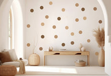 Load image into Gallery viewer, Pack of 40 Brown dot halftone Polka Dot Wall Stickers, Earth tones Brown wall decor, Boho Nursery Wall Decals, Boho Kids Room Decor 367LU