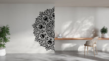Load image into Gallery viewer, Half Mandala, Mandala Wall Art, Sacred Geometry, Mandala Sticker, Yoga, Mandala Wall Decal, Mandala Decor, Wall Decal Mandala, Gift 328LU