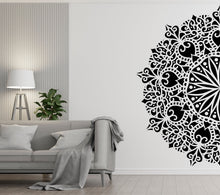 Load image into Gallery viewer, Half Mandala, Mandala Wall Art, Sacred Geometry, Mandala Sticker, Yoga, Mandala Wall Decal, Mandala Decor, Wall Decal Mandala, Gift 328LU