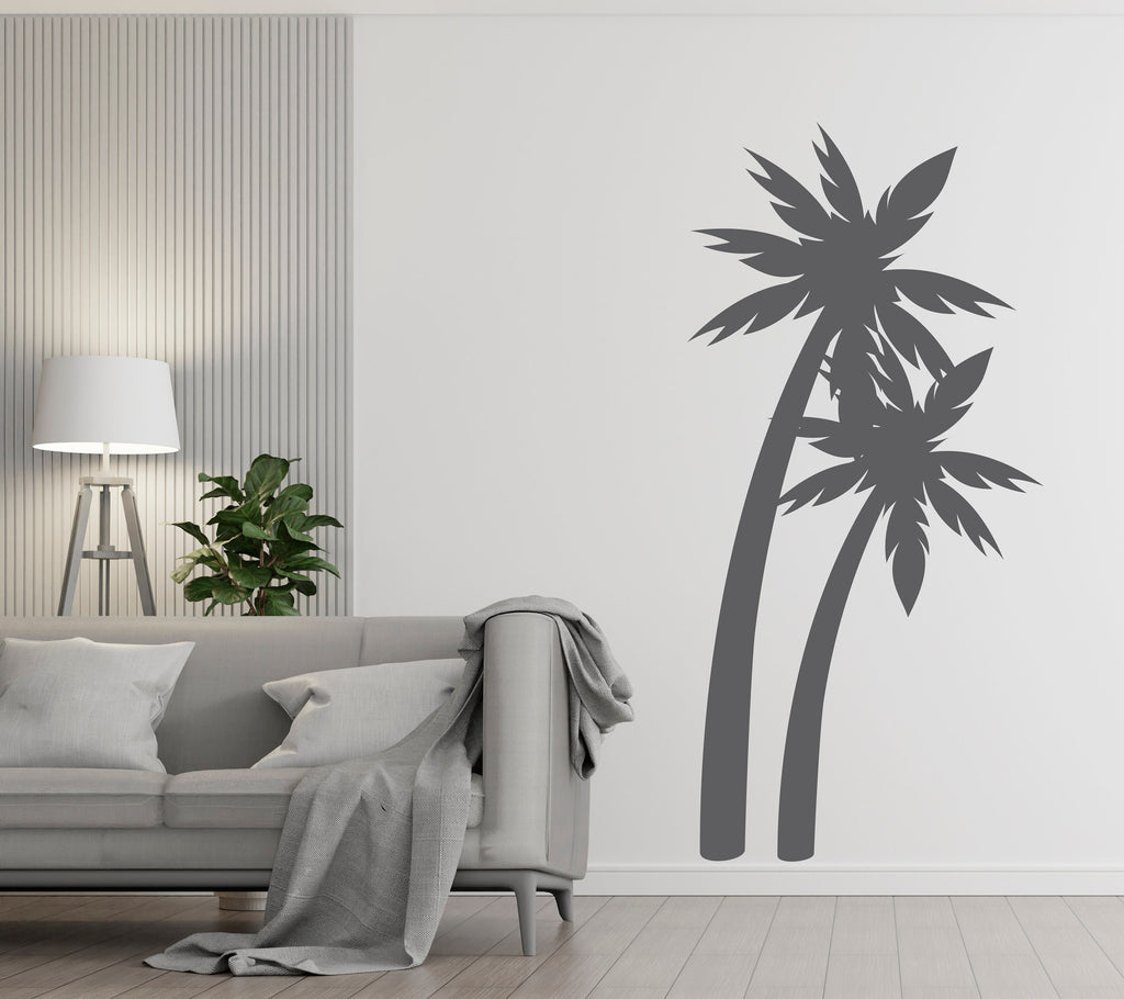 Boho Palm Tree Wall Stickers Palm tree Wall Decals, Palm trees wall art, Boho Beach Wall Mural, Tropical Nursery aesthetic room decor 330LU