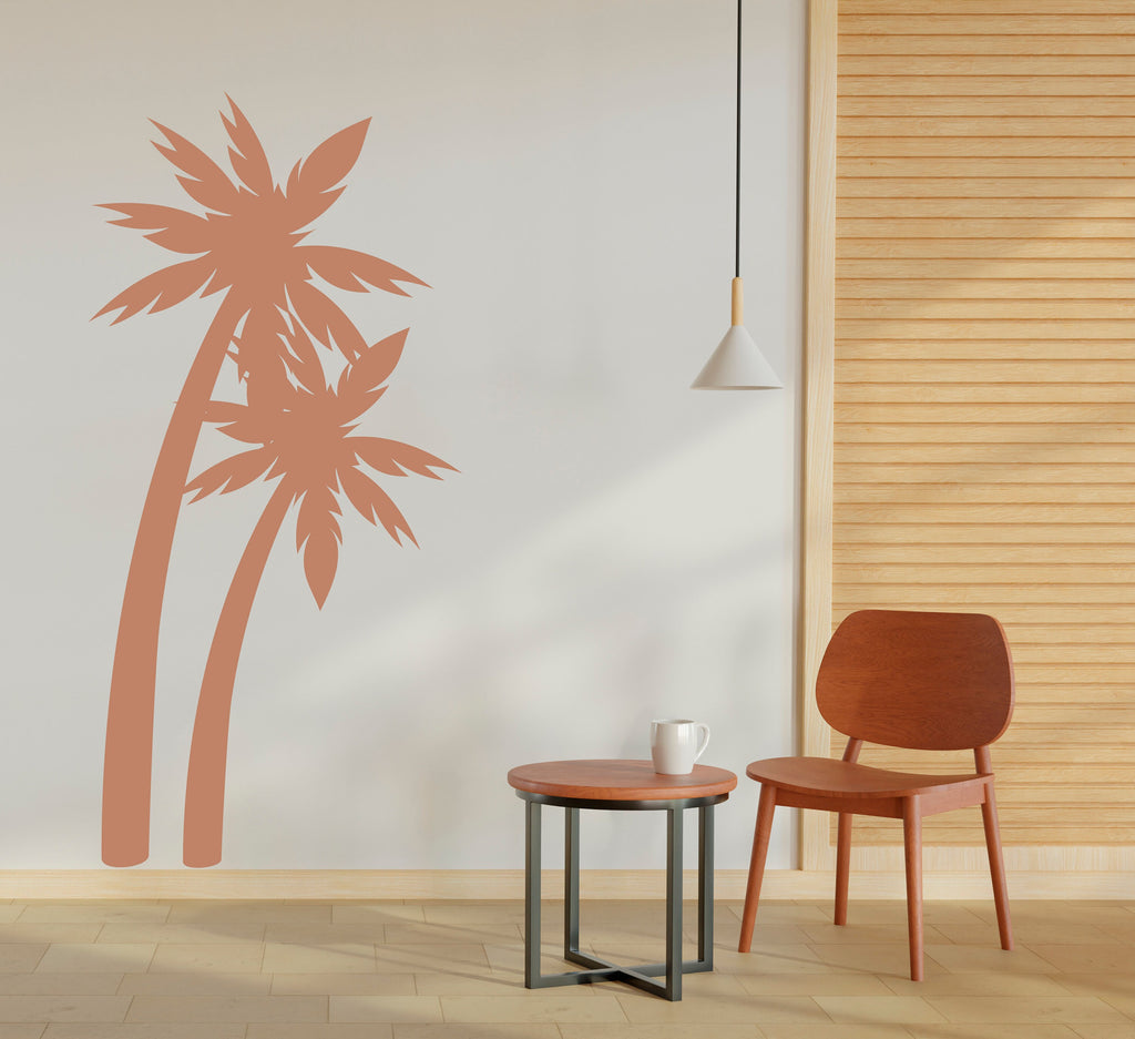 Boho Palm Tree Wall Stickers Palm tree Wall Decals, Palm trees wall art, Boho Beach Wall Mural, Tropical Nursery aesthetic room decor 330LU