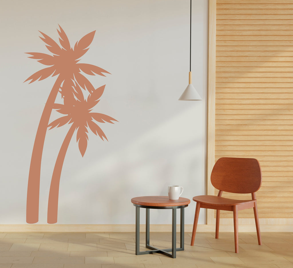 Boho Palm Tree Wall Stickers Palm tree Wall Decals, Palm trees wall art, Boho Beach Wall Mural, Tropical Nursery aesthetic room decor 330LU