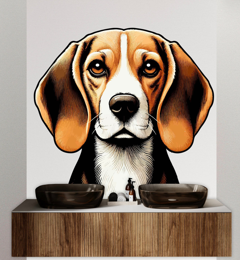 Beagle Dog wall decal Dog decor Dog Beagle Dog wall art Decal The Dog Lover Animals Dog Wall Bathroom Wall Decals Stickers Vinyl 050DE