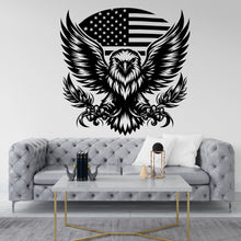 Load image into Gallery viewer, Eagle American Flag wall decal Eagle decor Eagle kids Eagle wall art Decal Eagle Lover Animals Eagle Wall Bathroom Wall Decals Vinyl 055DE