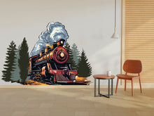 Load image into Gallery viewer, Train Steam Engine Wall Decal Train Wall Sticker Train Art Train Wall Vinyl Wall Decal Train Room Gifts Vinyl Wall Art Stickers 268RS
