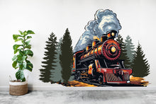 Load image into Gallery viewer, Train Steam Engine Wall Decal Train Wall Sticker Train Art Train Wall Vinyl Wall Decal Train Room Gifts Vinyl Wall Art Stickers 268RS