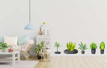 Load image into Gallery viewer, Plant potted wall stickers, Plants Pots wall vinyl sticker decal, Plants wall decoration, Flower plant wall decal, Living Room decor 337LU