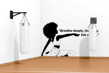 Load image into Gallery viewer, Yoga Wall Decal, Afro Girl Yoga Wall Sticker, Yoga Wall Art, Yoga Wall Art Decor, Yoga Studio Wall Decal, Gym Wall Sticker Meditation 374LU