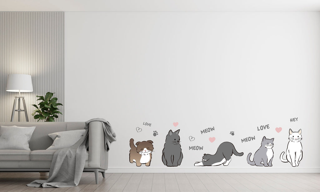 Cat wall decals, Grooming wall decor, Veterinary decals, Pet lover gift, Pet shop cat house wall vinyl decal, Pet wall vinyl decal 340LU