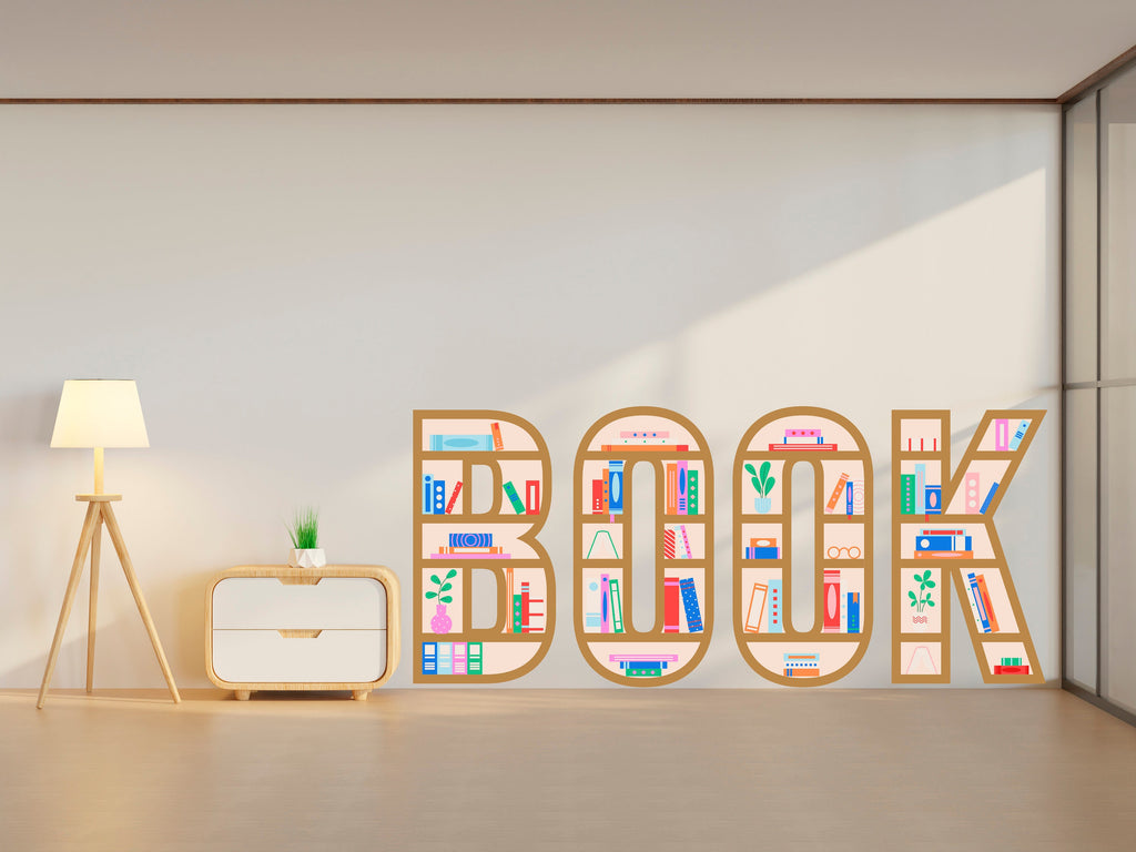 Library vinyl wall art decals, Books wall decor, Book Shelves, library wall decal, education decals, reading room, school, kids gifts 258RS