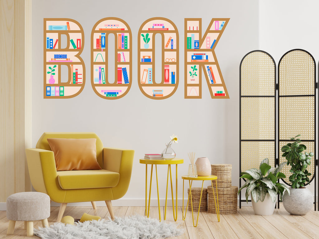 Library vinyl wall art decals, Books wall decor, Book Shelves, library wall decal, education decals, reading room, school, kids gifts 258RS