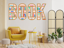 Load image into Gallery viewer, Library vinyl wall art decals, Books wall decor, Book Shelves, library wall decal, education decals, reading room, school, kids gifts 258RS