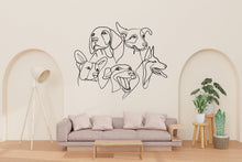 Load image into Gallery viewer, Dogs Line Art wall decal, Grooming Wall Decor, Veterinary Decals, Pet Lover Gift, Pet Shop Dog Wall Vinyl Decal, Pet Wall Vinyl Decal 342LU
