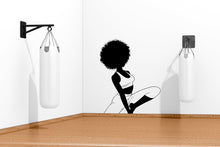 Load image into Gallery viewer, Yoga Wall Decal, Afro Girl Yoga Wall Sticker, Yoga Wall Art, Yoga Wall Art Decor, Yoga Studio Wall Decal, Gym Wall Sticker Meditation 376LU