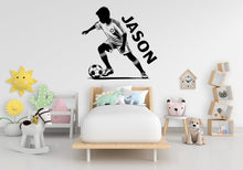 Load image into Gallery viewer, Soccer wall decor, Football Wall Decal Sport Vinyl, Football stickers, Boys Passion, Goal Wall Art, Wall Stickers, Kids Room, Decor, 378LU