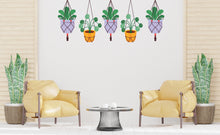 Load image into Gallery viewer, Hanging Plants in Pots wall vinyl sticker decal, Plants wall decoration, Flower plant wall decal, Living Room decor, Mural decoration 343LU